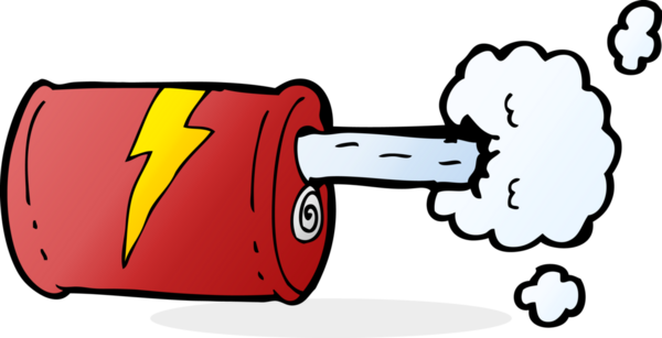 Bir insan tarafından çizilmiş gazlı içecek kutusu.