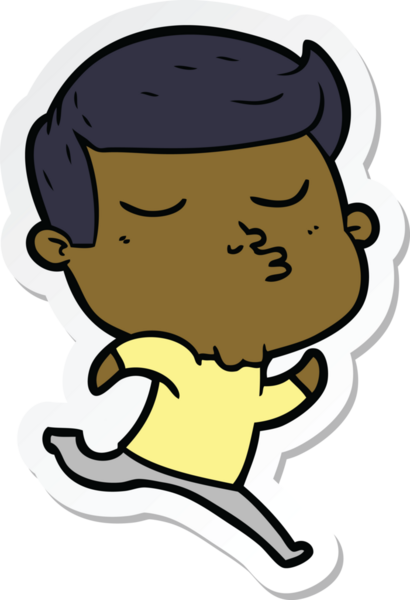 Bir insan tarafından çizilmiş bir çizgi film modelinin çıkartması.