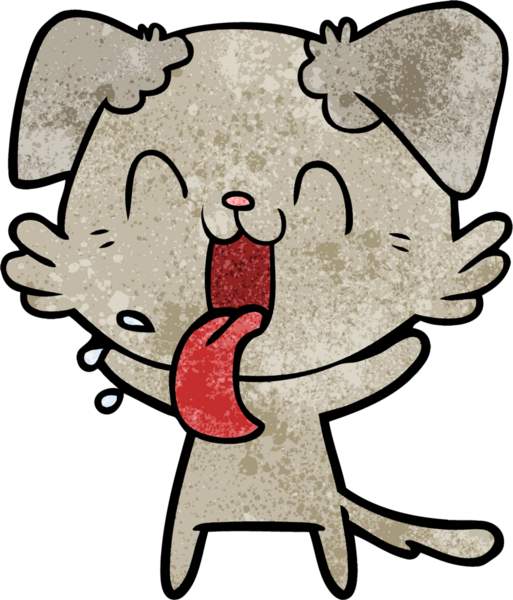 Bir insan tarafından çizilmiş nefes nefese bir köpek.