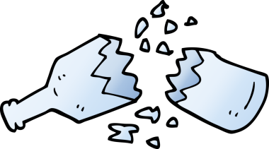 vektör gradyan çizim karikatürü bir insan tarafından çizilmiş cam şişe