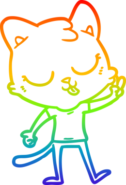 gökkuşağı gradyanı çizimi bir insan tarafından çizilmiş çizgi film kedisi