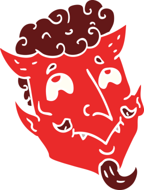 Bir insan tarafından çizilmiş karalama şeytan yüzü.