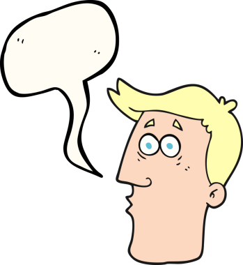 Bir insan tarafından çizilmiş serbest konuşma balonu erkek yüzü