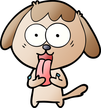 Bir insan tarafından çizilmiş şirin bir çizgi film köpeği.