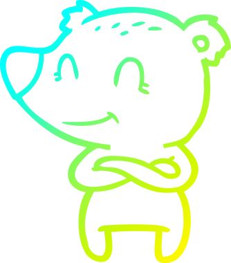 Bir insan tarafından çizilmiş dost canlısı bir ayı çizgi filmi.