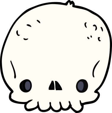 Bir insan tarafından çizilmiş kafatası.