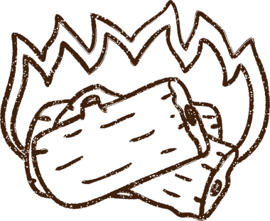 Bir insan tarafından çizilmiş Ateş Kampı Kömürü