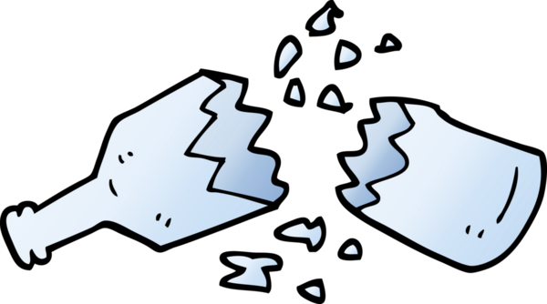 vektör gradyan çizim karikatürü bir insan tarafından çizilmiş cam şişe