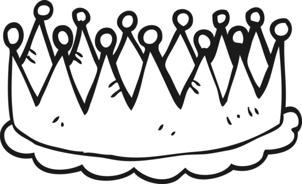 Bir insan tarafından çizilmiş siyah beyaz karikatür tacı.