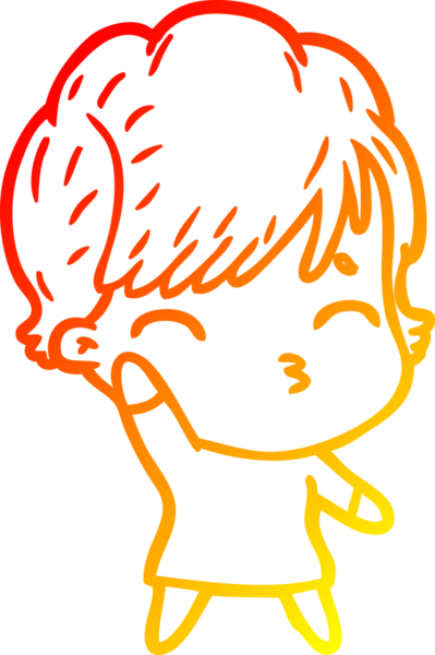 Bir insan tarafından çizilmiş bir karikatür kadın çizimi.