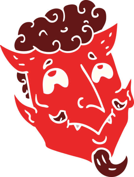 Bir insan tarafından çizilmiş karalama şeytan yüzü.