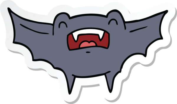 Bir insan tarafından çizilmiş bir vampir yarasanın çıkartması.