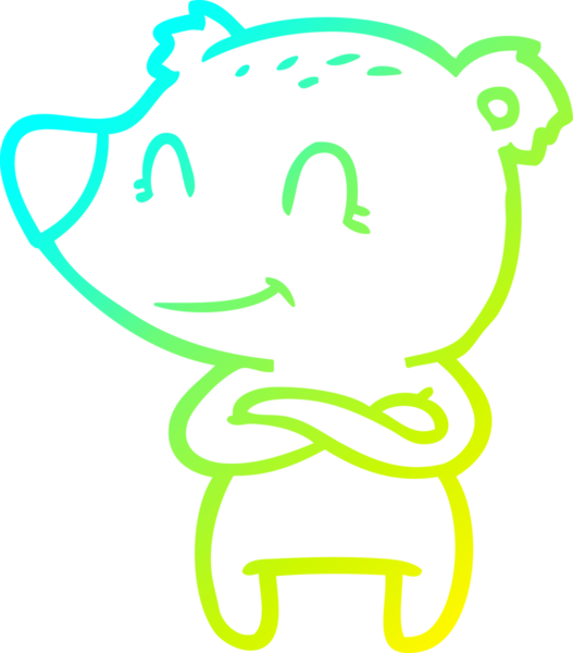 Bir insan tarafından çizilmiş dost canlısı bir ayı çizgi filmi.