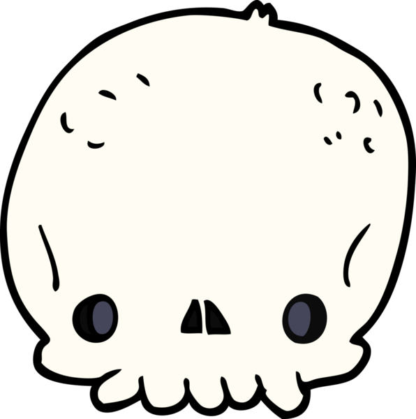 Bir insan tarafından çizilmiş kafatası.