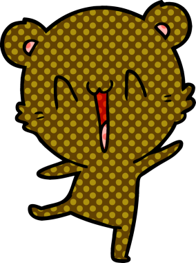 Bir insan tarafından çizilmiş mutlu ayı karikatürü