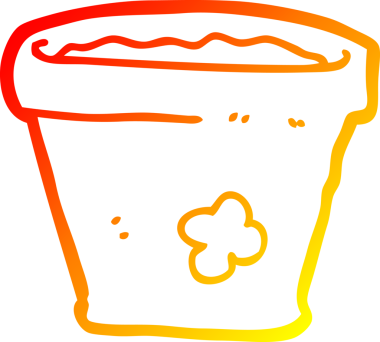 Bir insan tarafından çizilen karikatür bitkisinin sıcak çizgi çizimi