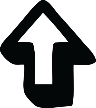 Bir insan tarafından çizilmiş ok simgesi