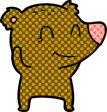 Bir insan tarafından çizilmiş bir çizgi film karakteri.