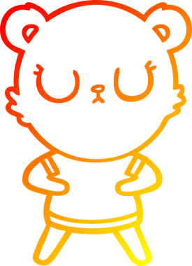 Bir insan tarafından çizilmiş barışçıl bir ayının sıcak çizgi çizgisi.