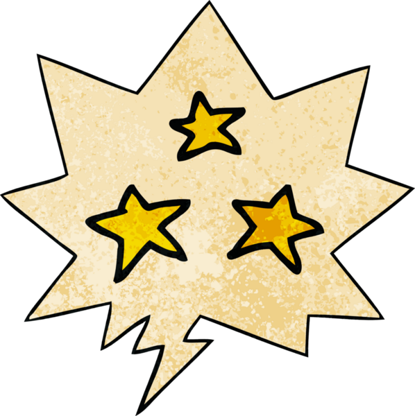 Konuşma baloncuğu olan çizgi film yıldızları insan tarafından çizilmiş eski moda dokular.