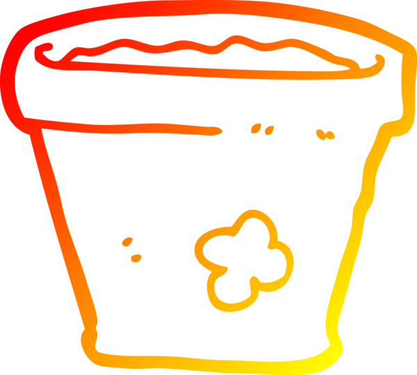 Bir insan tarafından çizilen karikatür bitkisinin sıcak çizgi çizimi