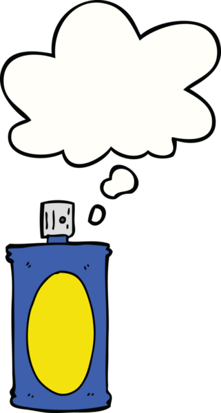 Bir insan tarafından çizilmiş düşünce baloncuklu çizgi film spreyi.