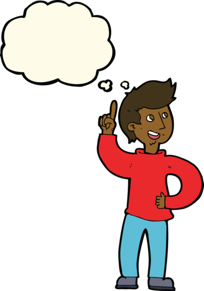 Bir insan tarafından çizilmiş düşünce baloncuğu fikri olan çizgi film adamı.