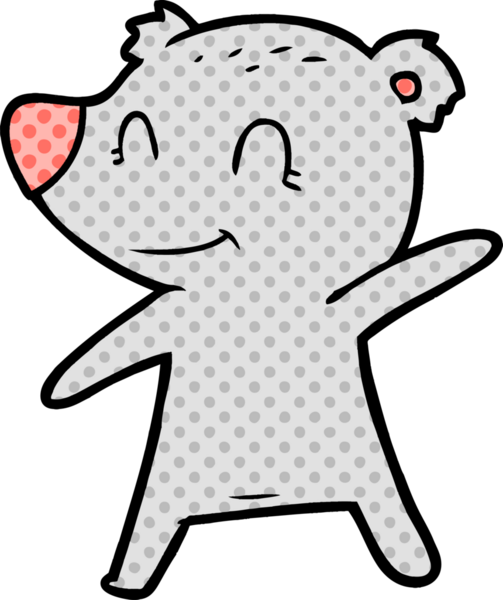 Bir insan tarafından çizilmiş gülümseyen ayı