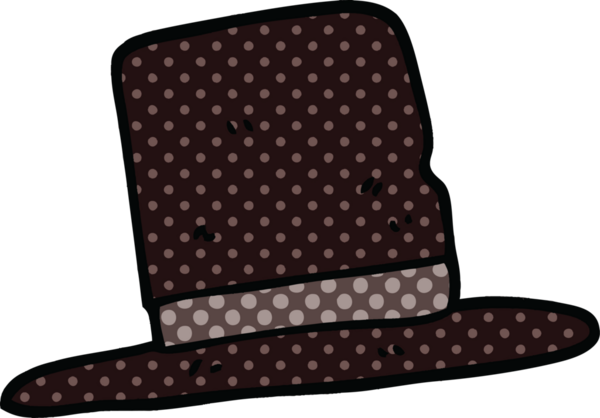 Bir insan tarafından çizilmiş çizgi roman tarzı silindir şapka.