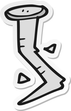 Bir insan tarafından çizilmiş çizgi film çivisi.