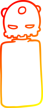 Bir insan tarafından çizilen çizgi film robotunun sıcak çizgi çizimi