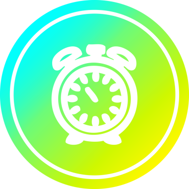 Alarm saati dairesel simgesi, bir insan tarafından çizilmiş havalı gradyan bitiş