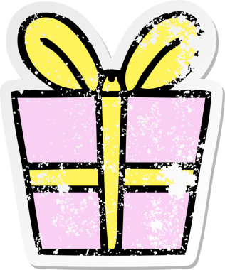 Bir insan tarafından çizilmiş garip bir el çizimi çıkartması.