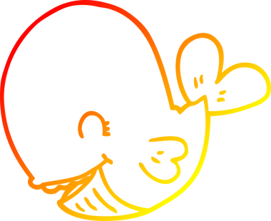 Bir insan tarafından çizilmiş karikatür balinası çizimi