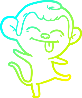 Bir insan tarafından çizilmiş komik çizgi film maymunu çizimi.