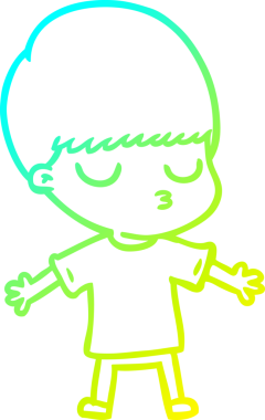 Bir çizgi film karakteri çizen soğuk gradyan bir çocuk bir insan tarafından çizilmiş.