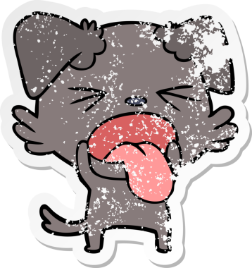 Bir insan tarafından çizilmiş iğrenç bir karikatür çıkartması.