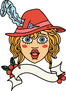 Retro Dövme Tarzı İnsan Ozan Karakteri Yüzü Bir İnsan Tarafından Çizildi