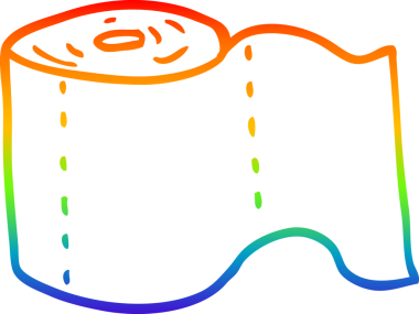 gökkuşağı gradyan çizgi çizimi bir insan tarafından çizilmiş tuvalet kağıdı