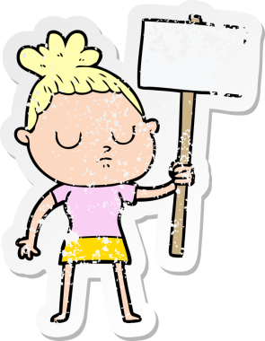 Bir insan tarafından çizilmiş sakin bir karikatür çıkartması.