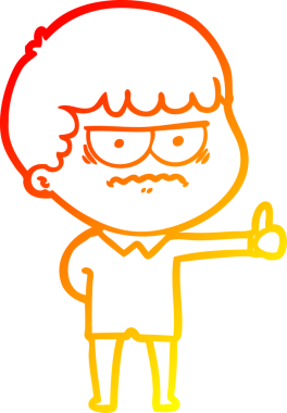 Bir insan tarafından çizilmiş, kızgın bir çizgi film karakteri.