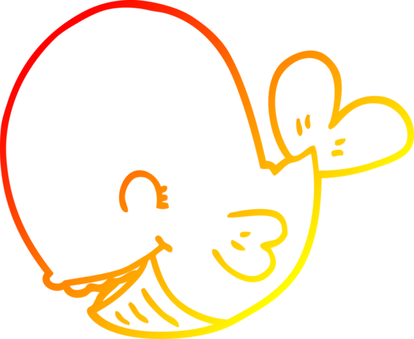 Bir insan tarafından çizilmiş karikatür balinası çizimi