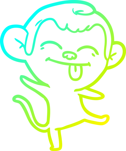 Bir insan tarafından çizilmiş komik çizgi film maymunu çizimi.