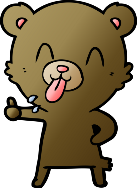 Bir insan tarafından çizilmiş kaba çizgi film ayısı.