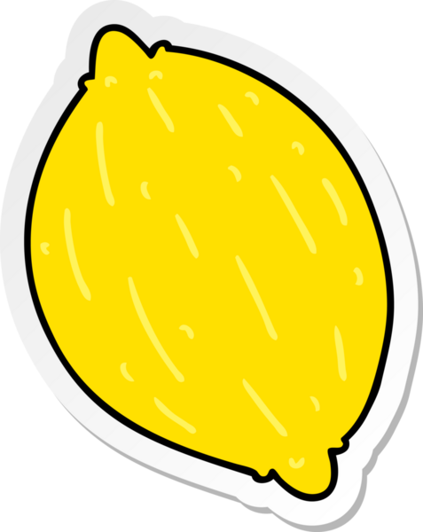 Bir insan tarafından çizilmiş bir limonun karikatür çizimi