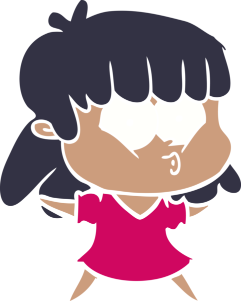 Bir insan tarafından çizilmiş düz renkli bir karikatür.