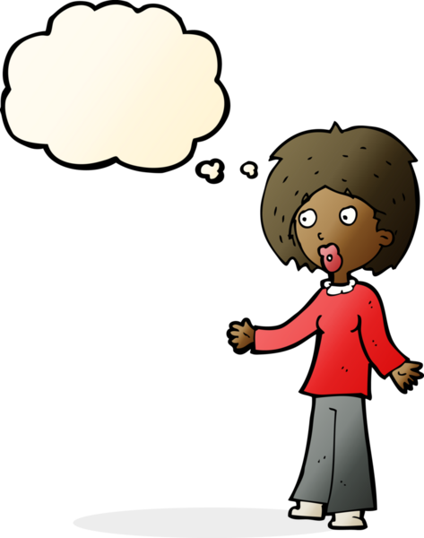 Bir insan tarafından çizilmiş düşünce balonlu bir karikatür.