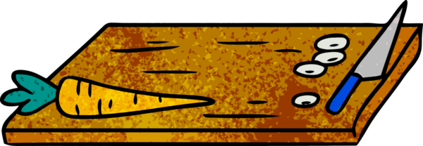 İnsan eliyle çizilmiş sebze doğrama tahtası karalaması.