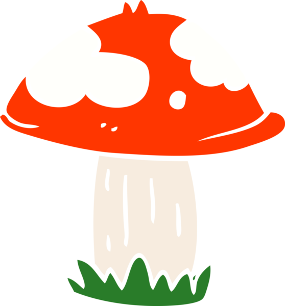 Bir insan tarafından çizilmiş zehirli zehirli mantar çizimi.