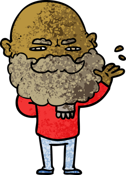 Bir insan tarafından çizilmiş sakallı, kibirli bir adam.